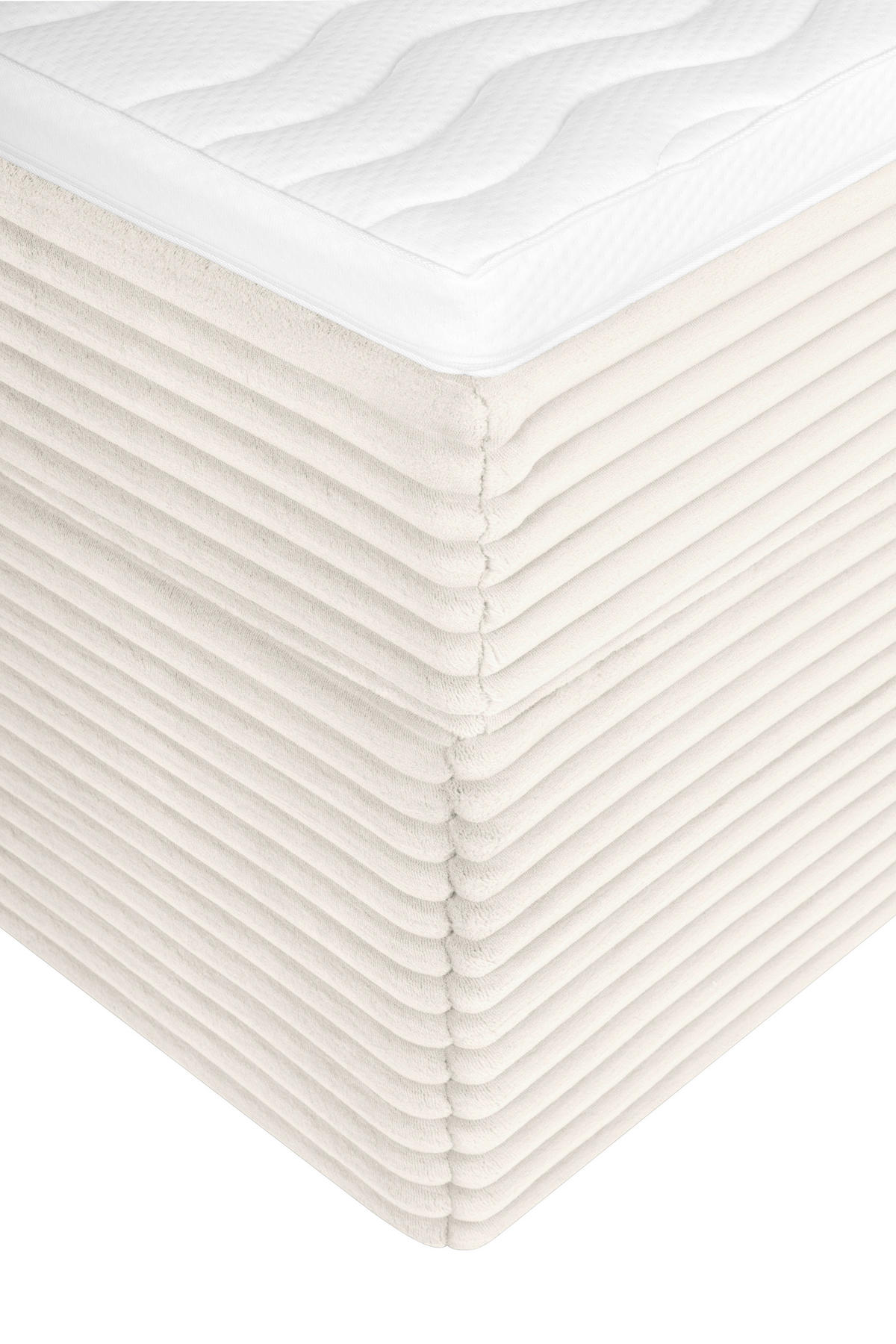 BOXBETT 180/200 cm  in Creme  - Creme/Schwarz, Basics, Holz/Kunststoff (180/200cm) - Livetastic