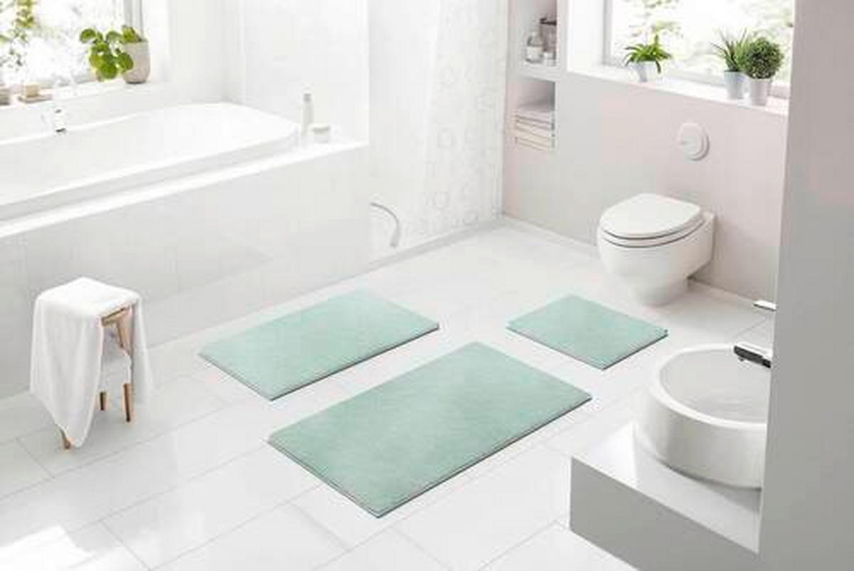 BADEMATTE Grün 70/120 cm  - Grün, Basics, Kunststoff/Textil (70/120cm) - Grund