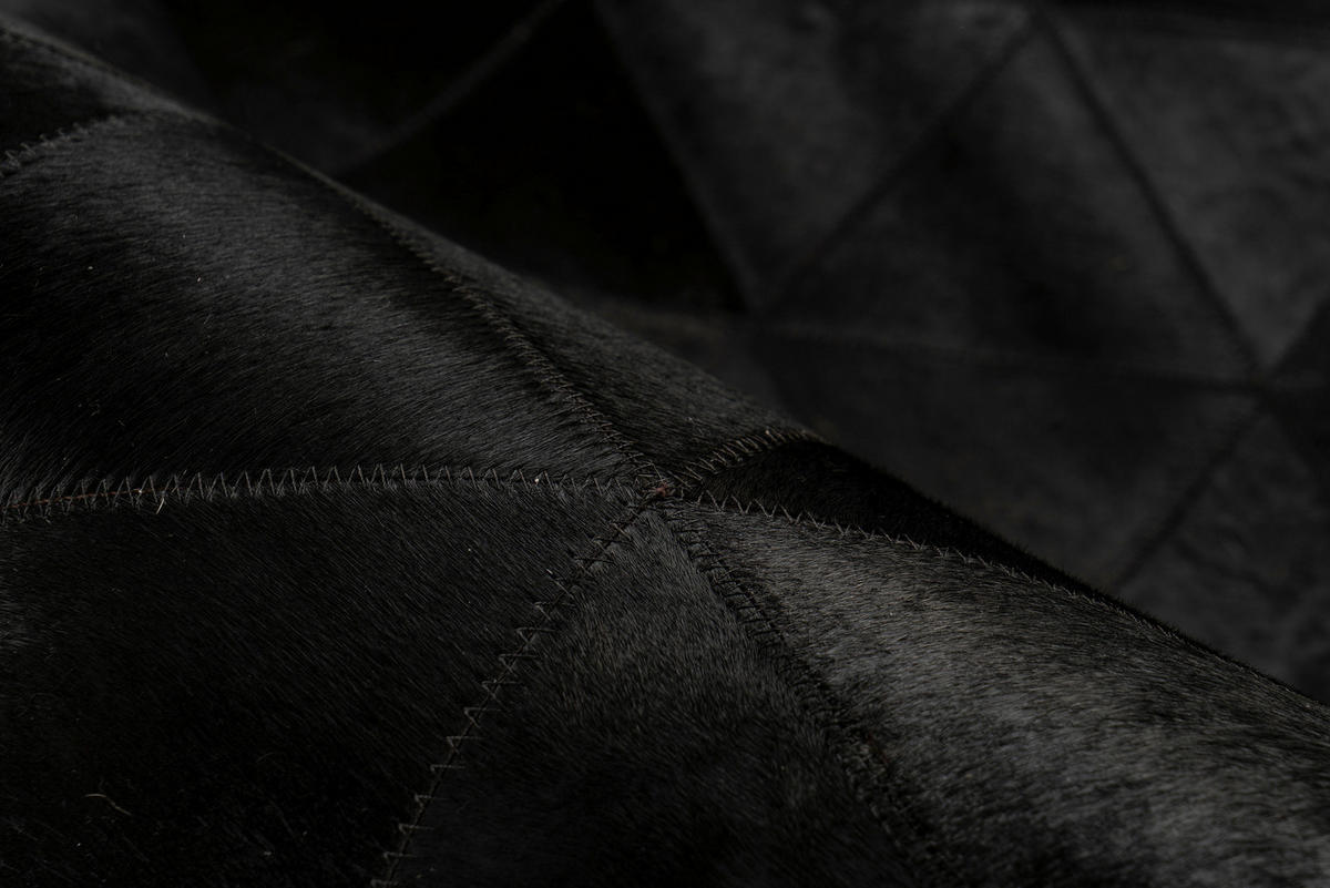 KOŽENÝ KOBEREC, 120/170 cm, černá - černá, Konvenční, textil/kůže (120/170cm)