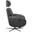RELAXSESSEL Itala Echtleder Relaxfunktion, Kopfteilverstellung, Rücken echt    - Schwarz, Design, Leder (71/110/80cm) - Novel