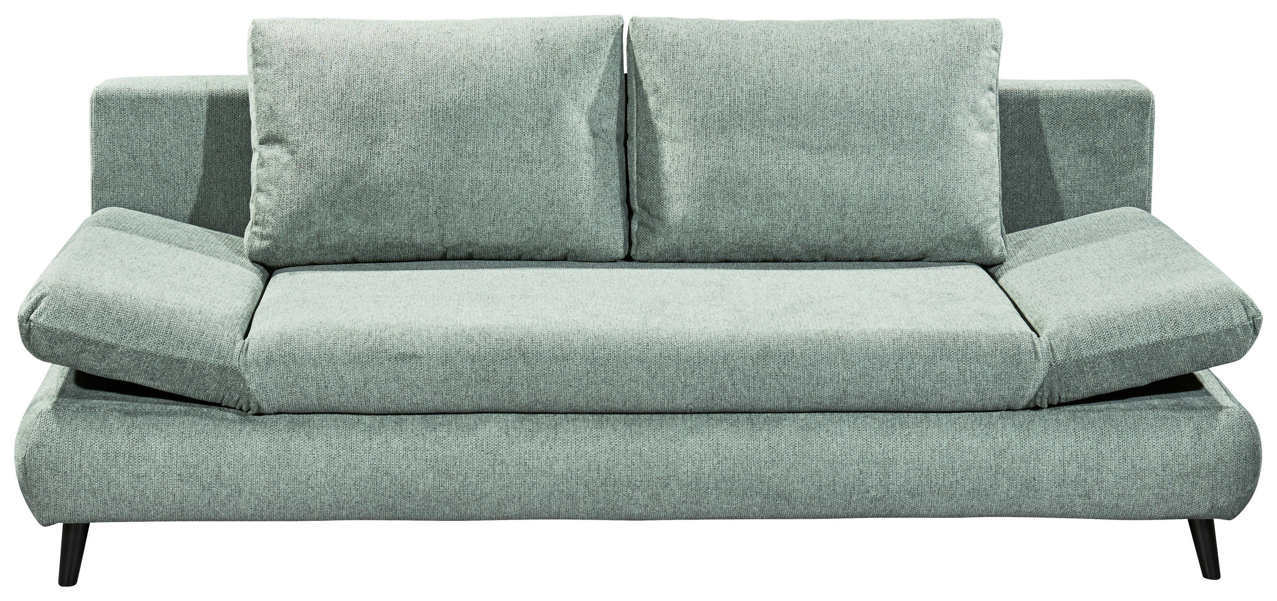 SCHLAFSOFA  mit Schlafen auf Sitzhöhe, Rücken echt Mikrofaser Graublau  - Graublau/Schwarz, KONVENTIONELL, Kunststoff/Textil (212/88/101cm) - MID.YOU