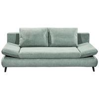 SCHLAFSOFA  mit Schlafen auf Sitzhöhe, Rücken echt Mikrofaser Graublau  - Graublau/Schwarz, KONVENTIONELL, Kunststoff/Textil (212/88/101cm) - MID.YOU