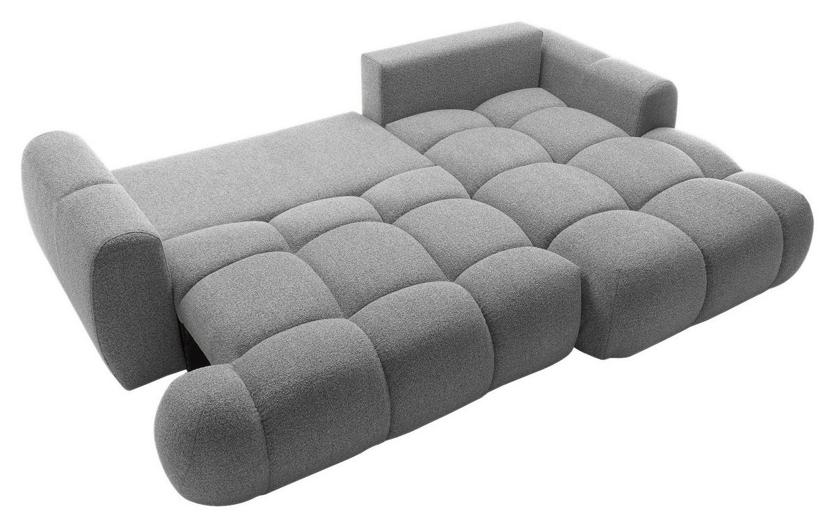 ECKSOFA Hellgrau Struktur  - Hellgrau/Schwarz, KONVENTIONELL, Kunststoff/Textil (272/172cm) - Carryhome
