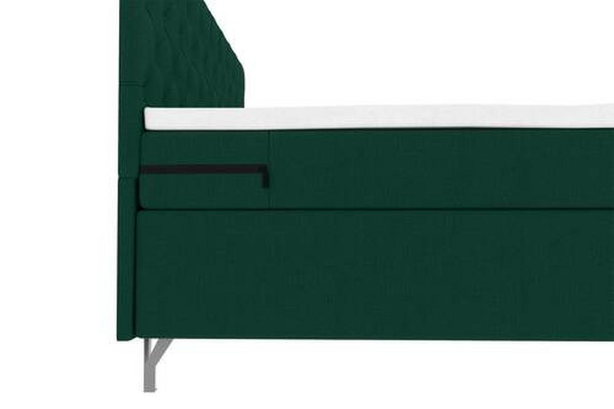 BOXSPRINGBETT 140/200 cm  in Dunkelgrün  - Chromfarben/Dunkelgrün, Konventionell, Textil/Metall (140/200cm) - Carryhome