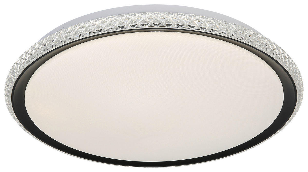 DECKENLEUCHTE  40/6 cm    - Transparent/Schwarz, Trend, Kunststoff/Metall (40/6cm) - Novel