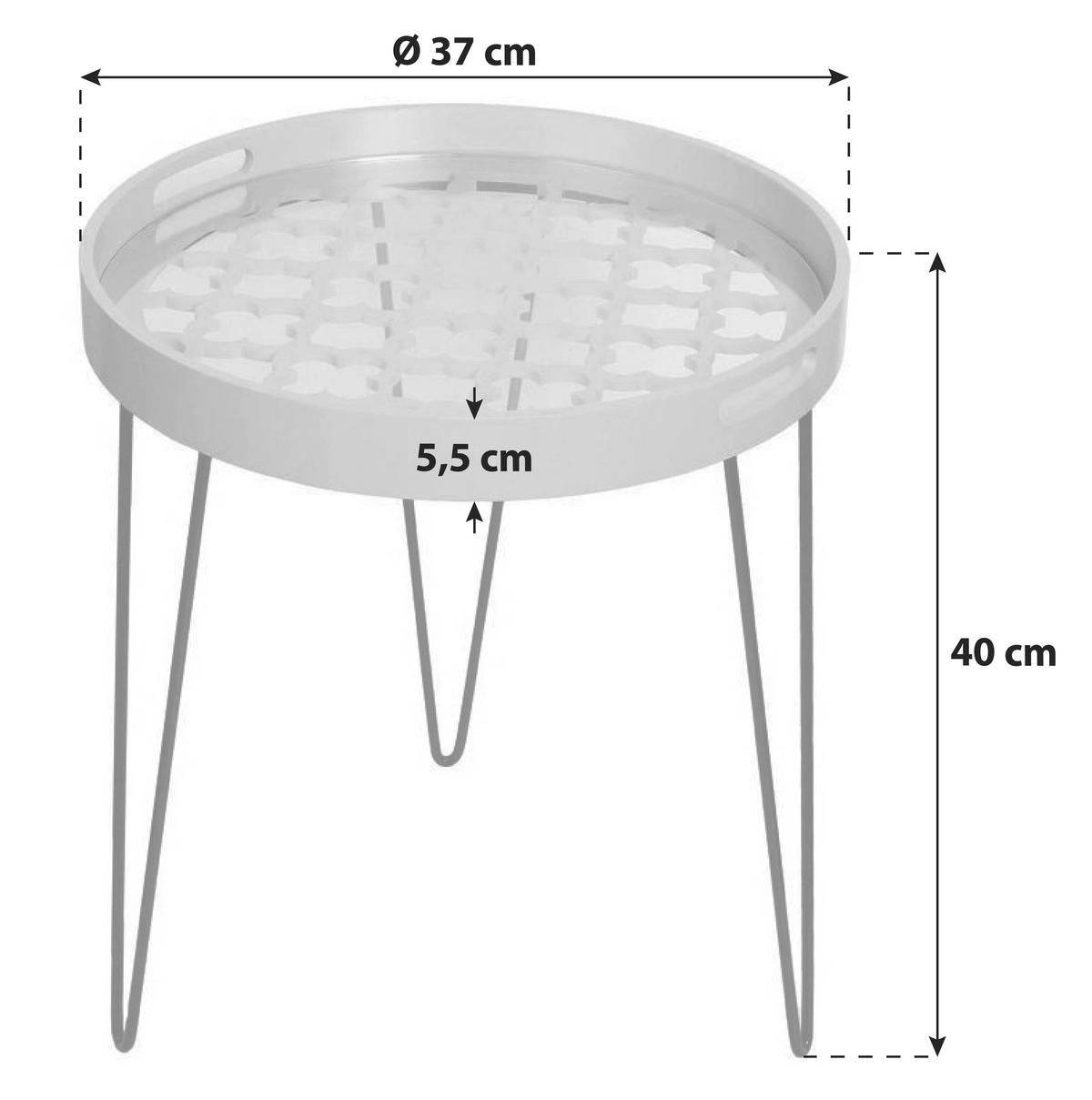 SIDOBORD i metall, glas, trämaterial 50/50/40 cm  - blå/svart, Basics, metall/trämaterial (50/50/40cm) - Kayoom