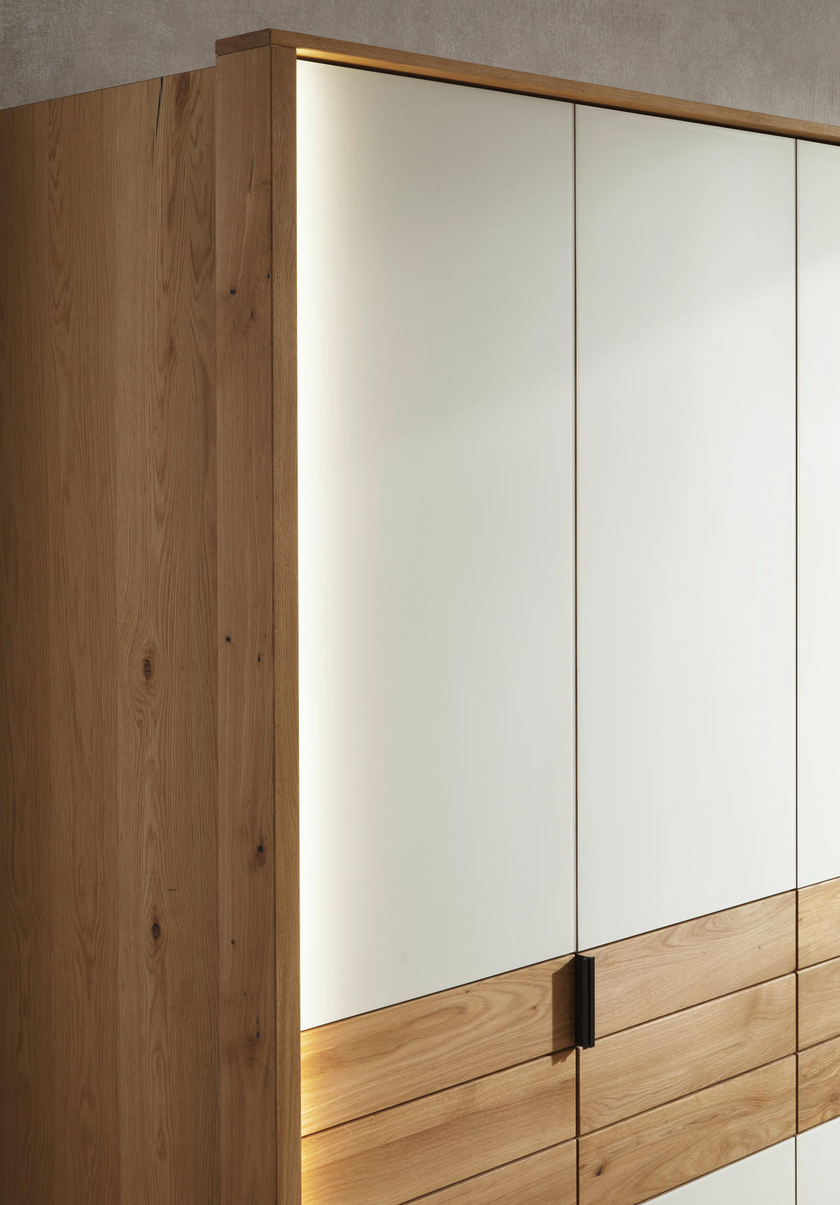DREHTÜRENSCHRANK in Eichefarben, Kaschmir  - Kaschmir/Eichefarben, Natur, Glas/Holz (302/214/62cm) - Valnatura