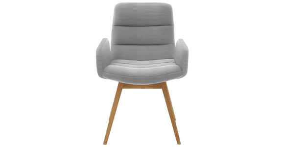 ARMLEHNSTUHL  in Cord  - Naturfarben/Grau, Design, Holz/Textil (61/88/66cm) - Dieter Knoll