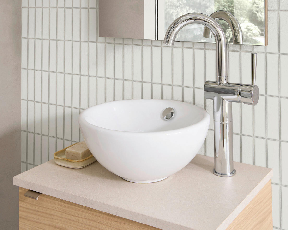 WASCHTISCHARMATUR 79011  - Chromfarben, Basics, Metall (5,5/37,5/18cm) - Schütte