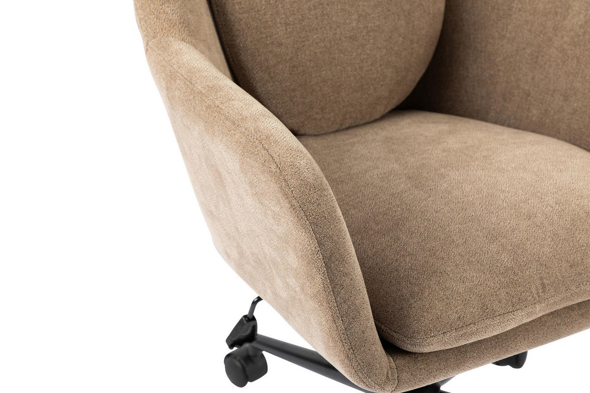 DREHSTUHL Webstoff Schwarz, Beige  - Beige/Schwarz, Modern, Kunststoff/Textil (58/91-99/71cm) - MID.YOU