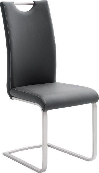SCHWINGSTUHL  in Edelstahl Lederlook  - Edelstahlfarben/Creme, Basics, Textil/Metall (42/103/55cm) - Novel
