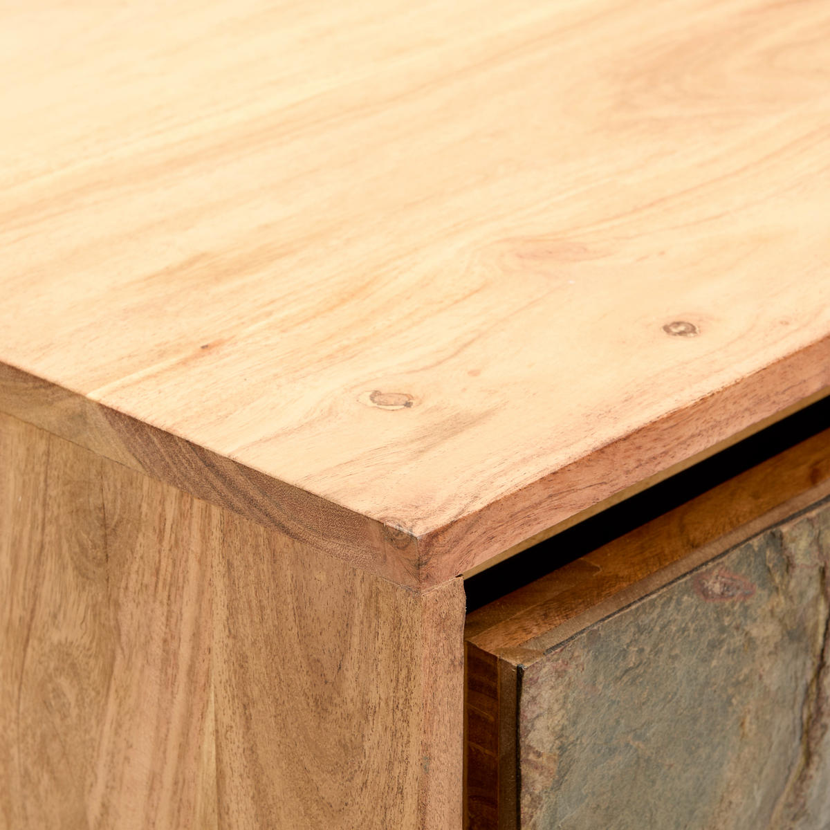 Tallinn Kommode Bissau  in 85/100/40 cm  - Goldfarben/Naturfarben, Natur, Holz/Metall (85/100/40cm) - Livetastic