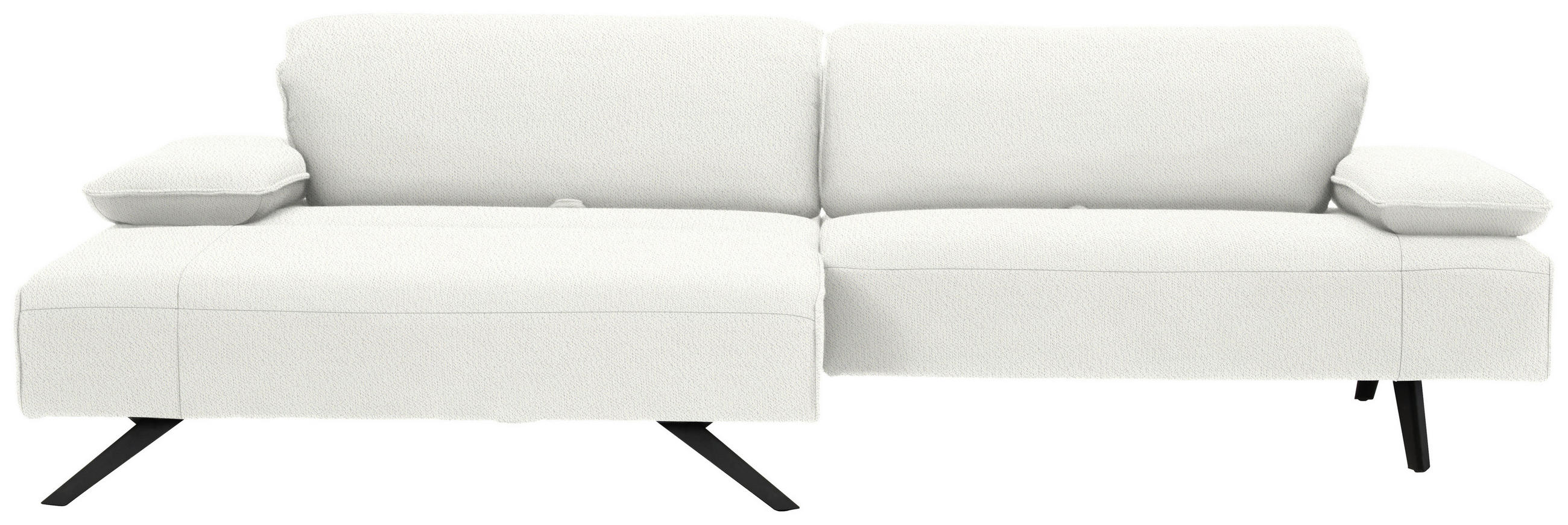 ECKSOFA in Flachgewebe Creme  - Anthrazit/Creme, Design, Textil/Metall (166/280cm) - Johann Jakob