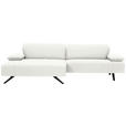 ECKSOFA in Flachgewebe Creme  - Anthrazit/Creme, Design, Textil/Metall (166/280cm) - Ambiente