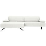 ECKSOFA in Flachgewebe Creme  - Anthrazit/Creme, Design, Textil/Metall (166/280cm) - Ambiente