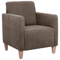 SESSEL in Velours Sahara  - Naturfarben/Sahara, Design, Holz/Textil (71/81/70cm) - Max Winzer