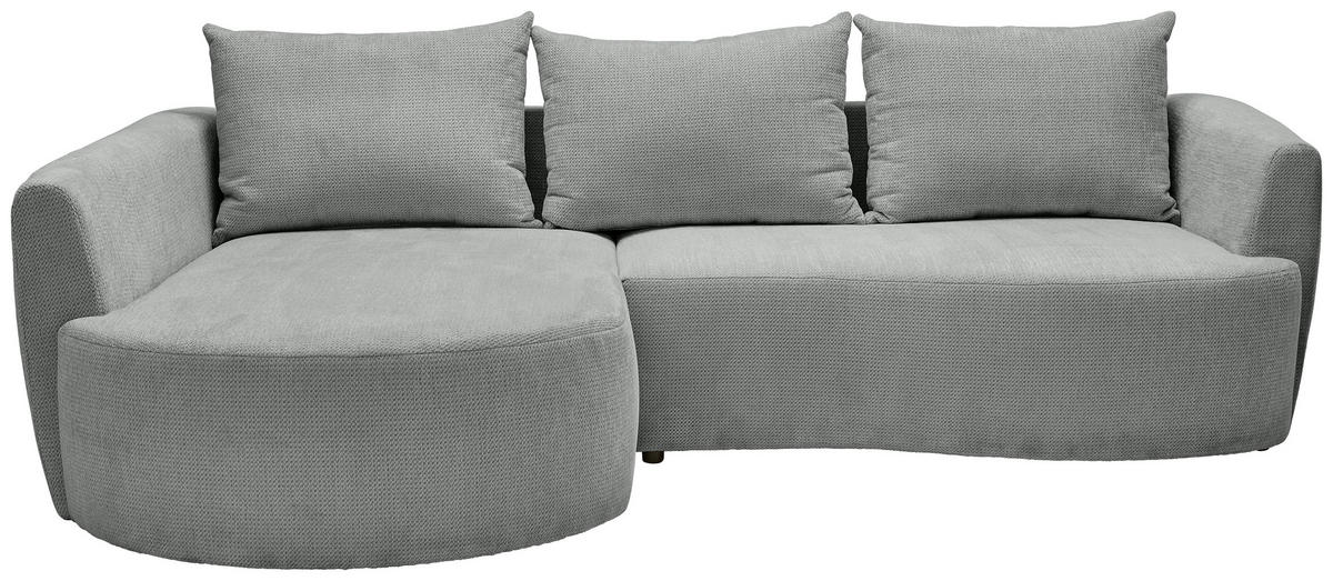 ECKSOFA in Chenille Grau  - Schwarz/Grau, MODERN, Kunststoff/Textil (179/287cm) - Carryhome