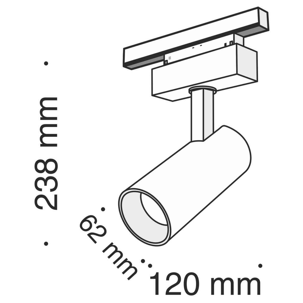 SCHIENENSYSTEM-STRAHLER 12/14,6/13,6 cm   - Schwarz, Basics, Metall (12/14,6/13,6cm) - MAYTONI