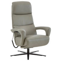 RELAXSESSEL in Leder Greige  - Greige/Schwarz, Design, Leder/Metall (76/110/86cm) - Dieter Knoll