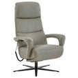 RELAXSESSEL in Leder Greige  - Greige/Schwarz, Design, Leder/Metall (76/110/86cm) - Dieter Knoll