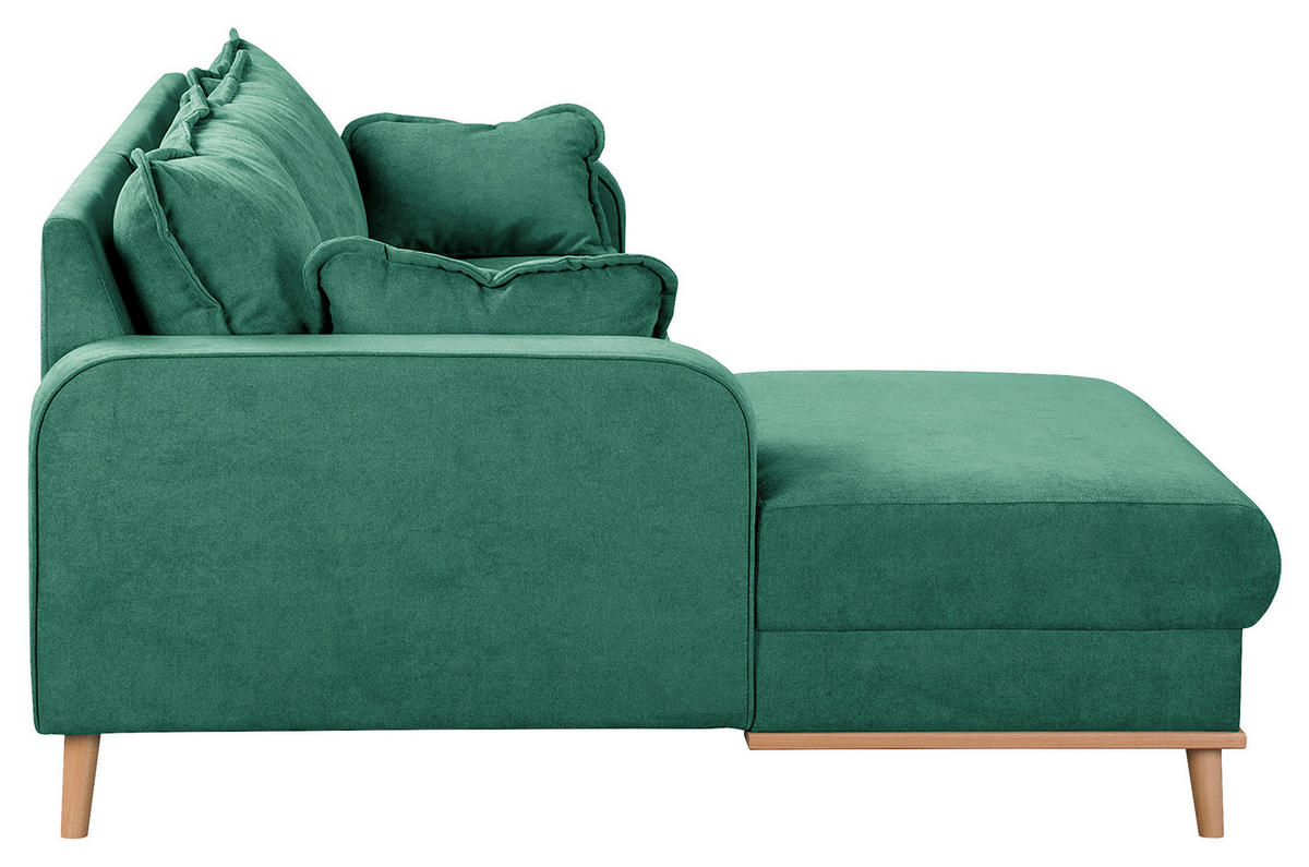 ECKSOFA Beata Mintgrün Mikrofaser  - Wengefarben/Mintgrün, Design, Holz/Textil (150/230cm) - Livetastic