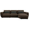 ECKSOFA  in Chenille Braun, Grün  340/190 cm  - Schwarz/Braun, Design, Kunststoff/Textil (340/190cm) - Belluti