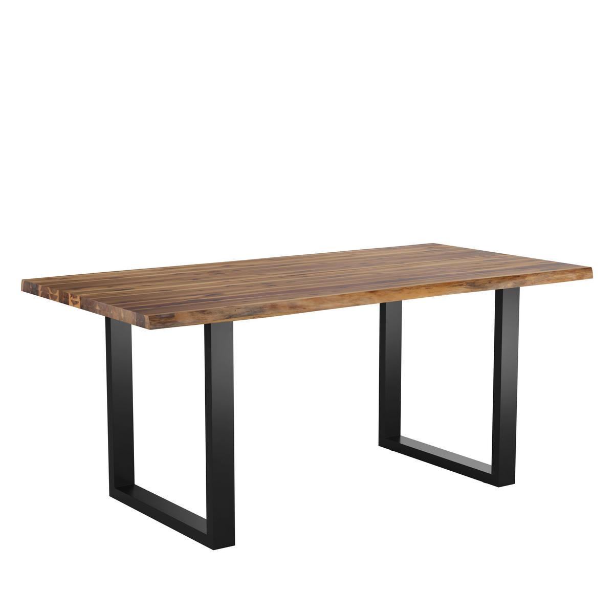 GARTENTISCH 180/90/76 cm Holz, Metall Freiform  Schwarz, Akaziefarben von AMBIA GARDEN