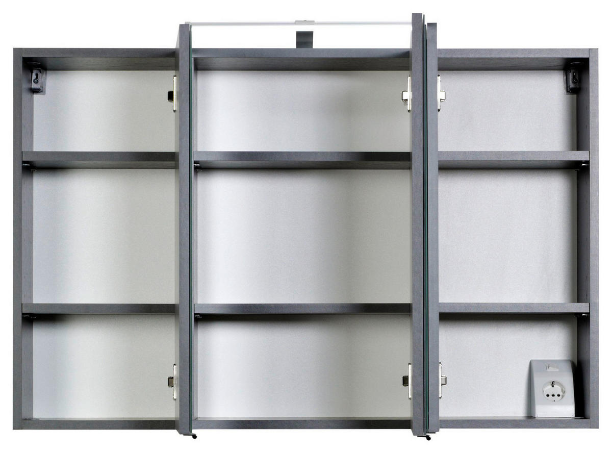 SPIEGELSCHRANK 100/64/20 cm  - Chromfarben/Graphitfarben, KONVENTIONELL, Glas/Holzwerkstoff (100/64/20cm) - Xora