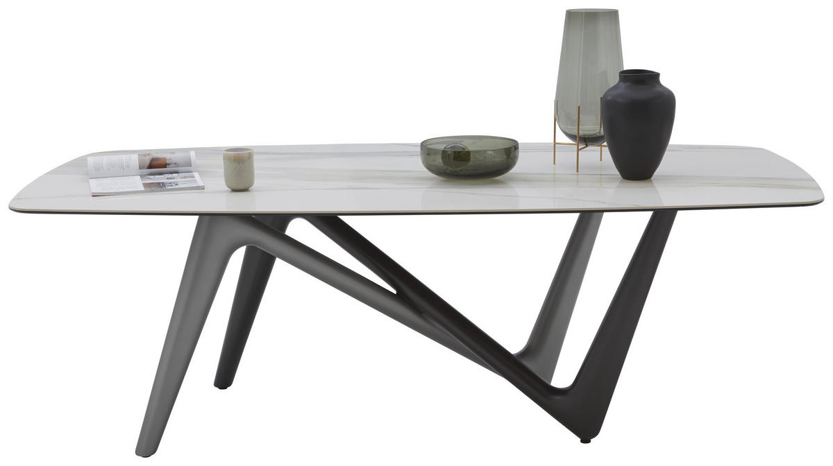 ESSTISCH in Kunststoff, Keramik 240/120/75 cm  - Weiss/Anthrazit, Design, Keramik/Kunststoff (240/120/75cm) - Dieter Knoll