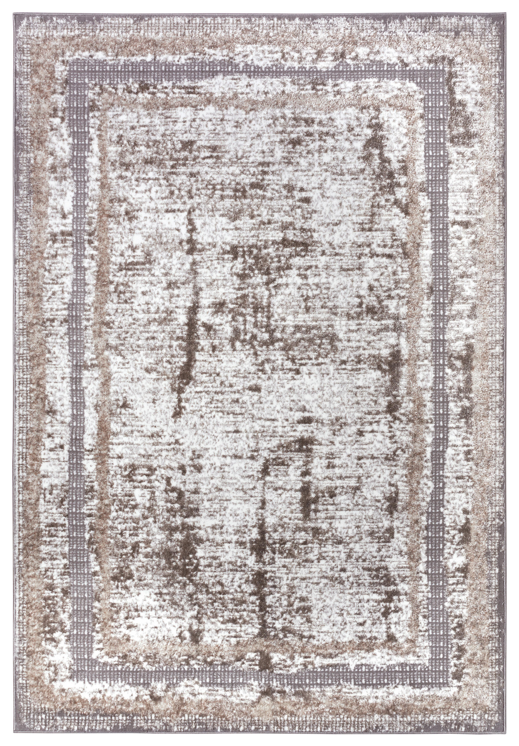 VINTAGE-TEPPICH 67/120 cm Shine Creme, Silberfarben, Greige  - Greige/Silberfarben, Design, Kunststoff (67/120cm)