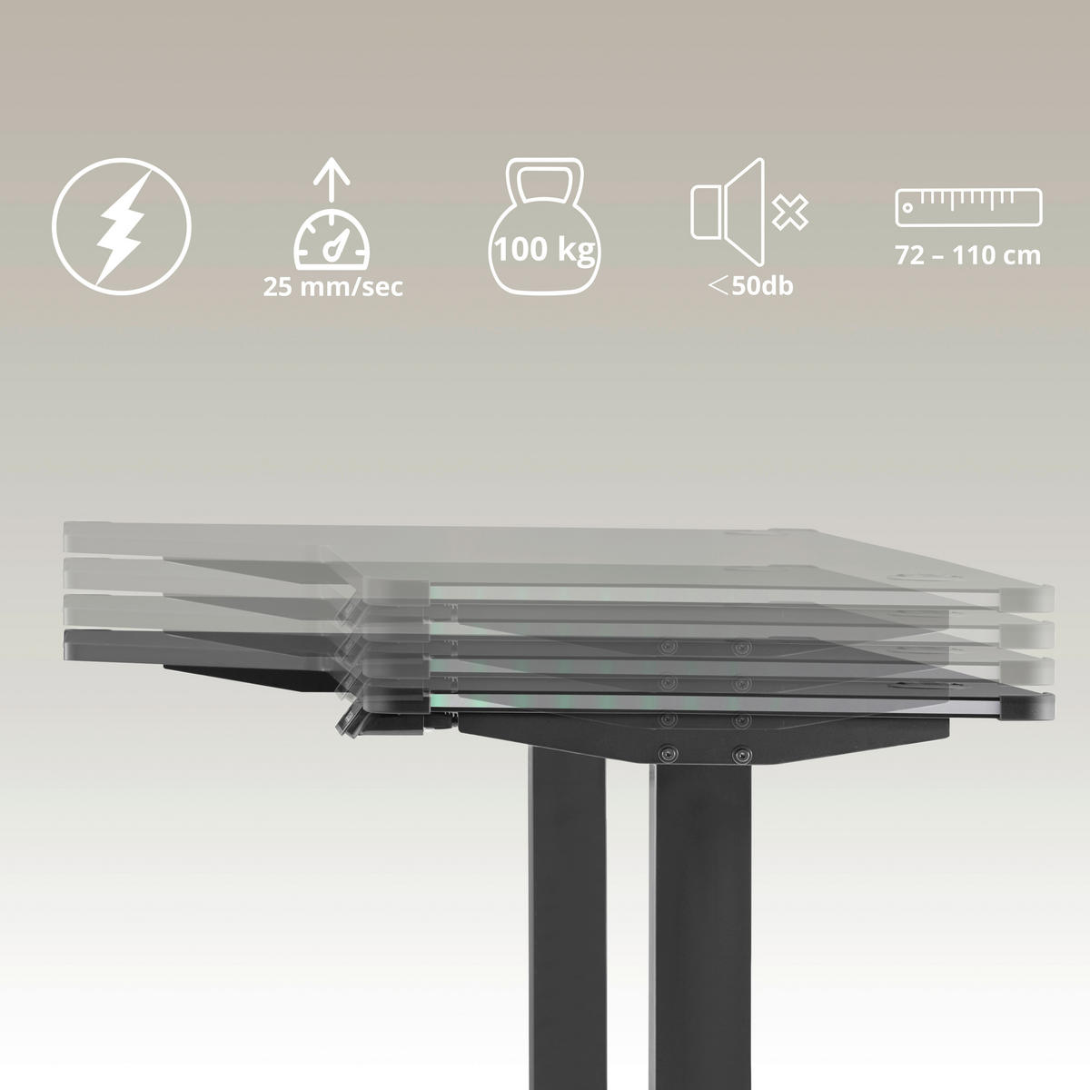 SCHREIBTISCH 140/80/72-110 cm  in Schwarz  - Schwarz, MODERN, Holz/Metall (140/80/72-110cm) - MID.YOU