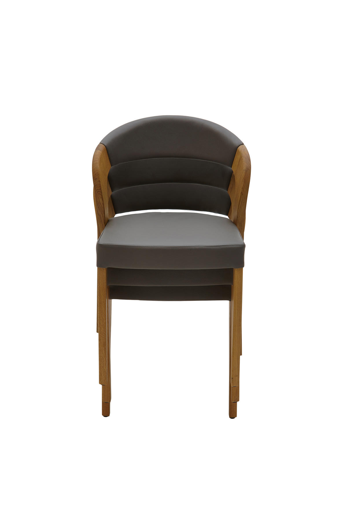 STUHL Echtleder pigmentiert  - Eichefarben/Dunkelgrau, Natur, Leder/Holz (55/79,5/55cm) - Voglauer