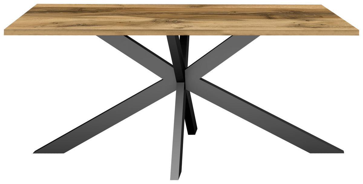 ESSTISCH rechteckig Schwarz, Plankeneiche  - Plankeneiche/Schwarz, MODERN, Holzwerkstoff/Metall (180/90/78cm) - Livetastic