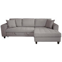 ECKSOFA MORITZ Grau Cord Zierkissen, Bettkasten  - Grau, Trend, Textil (265/155cm) - P & B