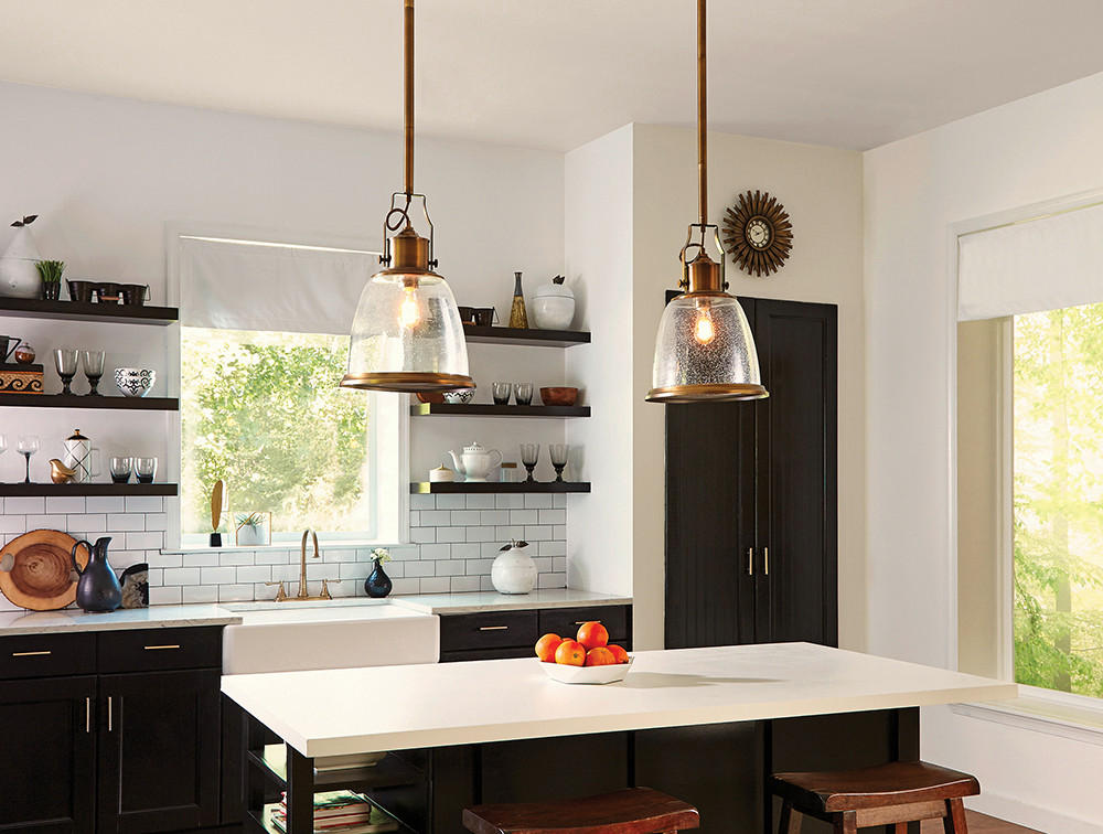 HÄNGLAMPA Elstead Hobson 24 /58.3 cm  - mässingsfärgad, Basics, metall (24 /58.3cm) - Elstead Lighting