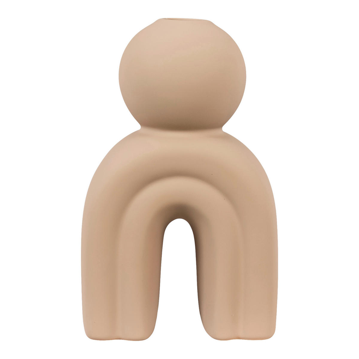 KERZENHALTER - Beige, Basics, Keramik (6,5/17/10,5cm)