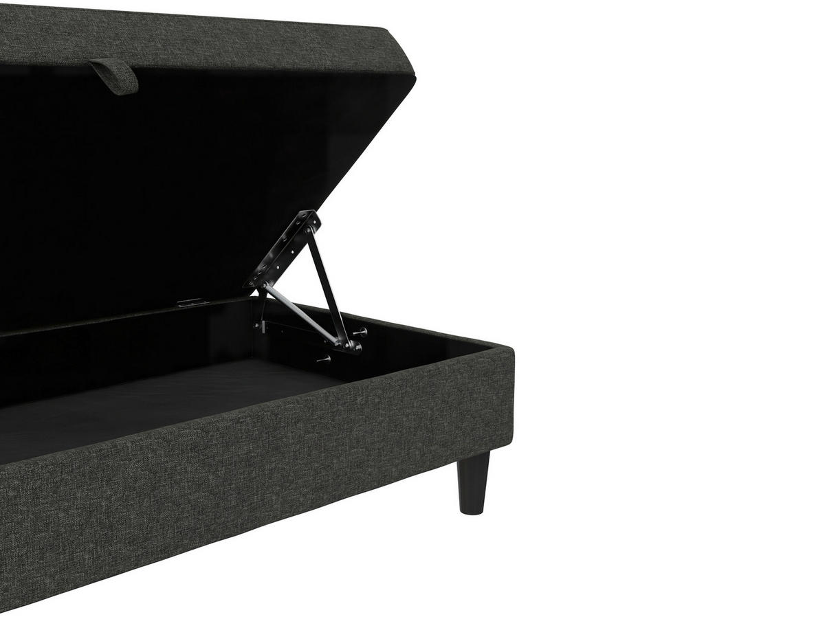 HOCKER in Textil Anthrazit  - Anthrazit/Schwarz, Basics, Kunststoff/Textil (130/43/69cm) - Livetastic
