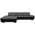 ECKSOFA in Mikrofaser Grau  - Schwarz/Grau, Design, Textil/Metall (204/341cm) - Xora