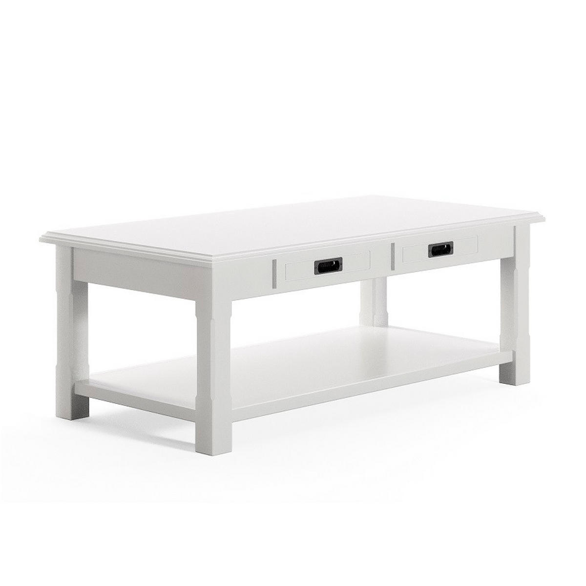 COUCHTISCH Kiefer massiv rechteckig Weiß  - Schwarz/Weiß, Design, Holz/Holzwerkstoff (115/43,5/60cm) - Livetastic