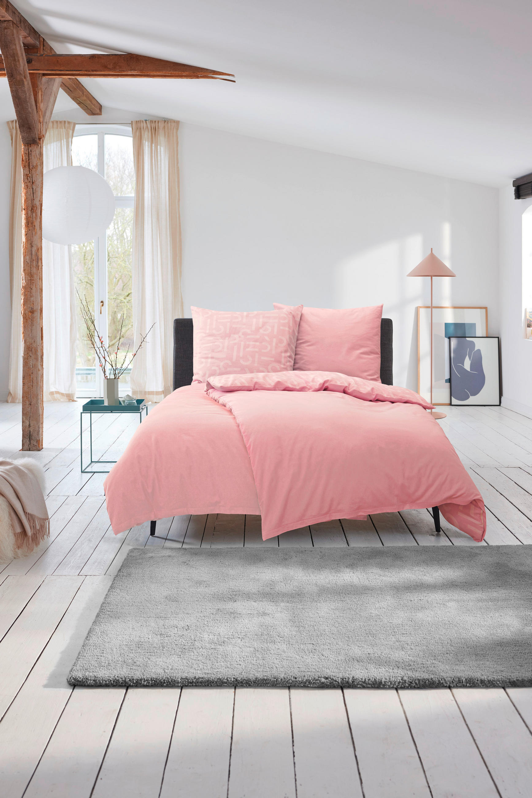 WENDEBETTWÄSCHE 155/220 cm E-Scatter Big Flanell  - Altrosa/Rosa, Basics, Textil (155/220cm) - Esprit