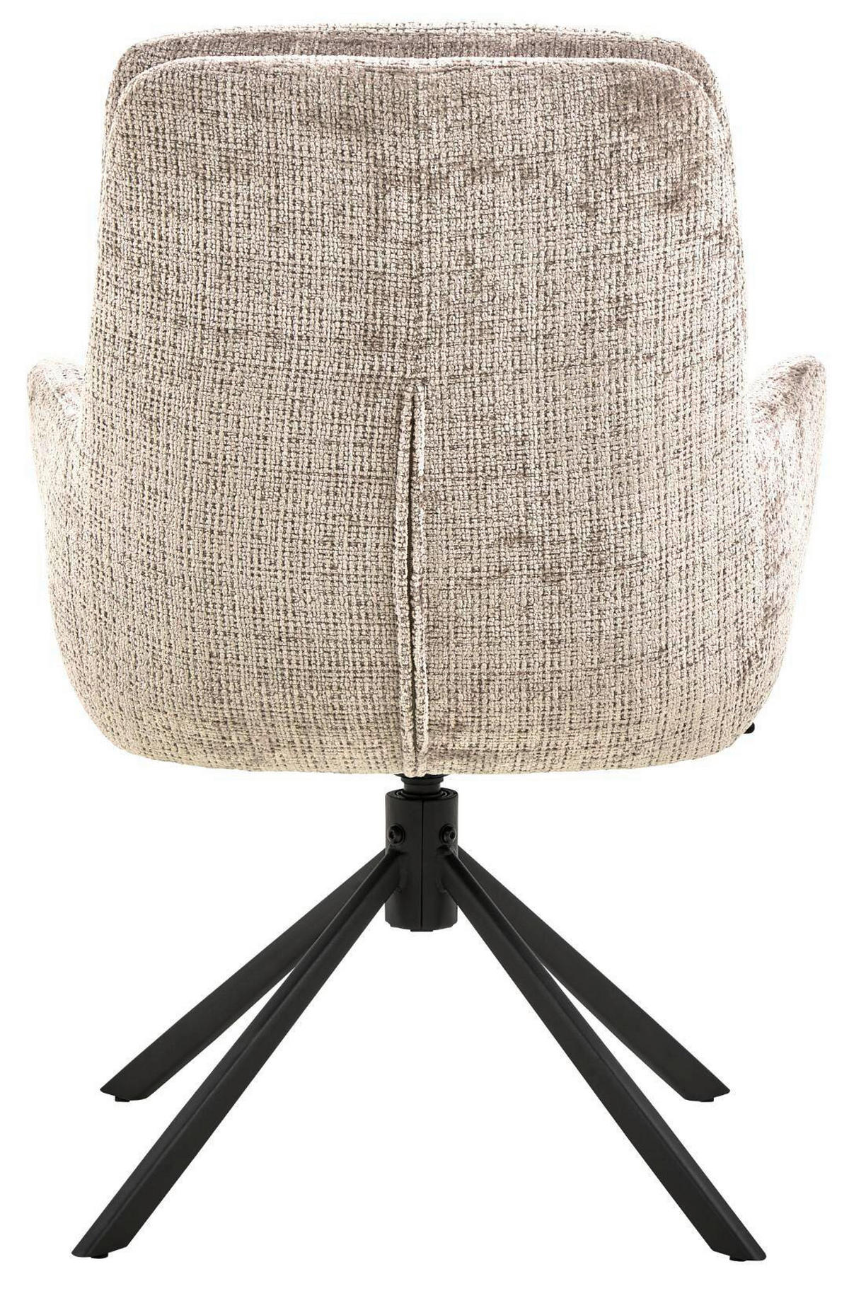 ARMLEHNSTUHL 2 Stück automatische Rückholfunktion Chenille  Schwarz, Beige  - Beige/Schwarz, MODERN, Textil/Metall (61/94/67cm) - MID.YOU
