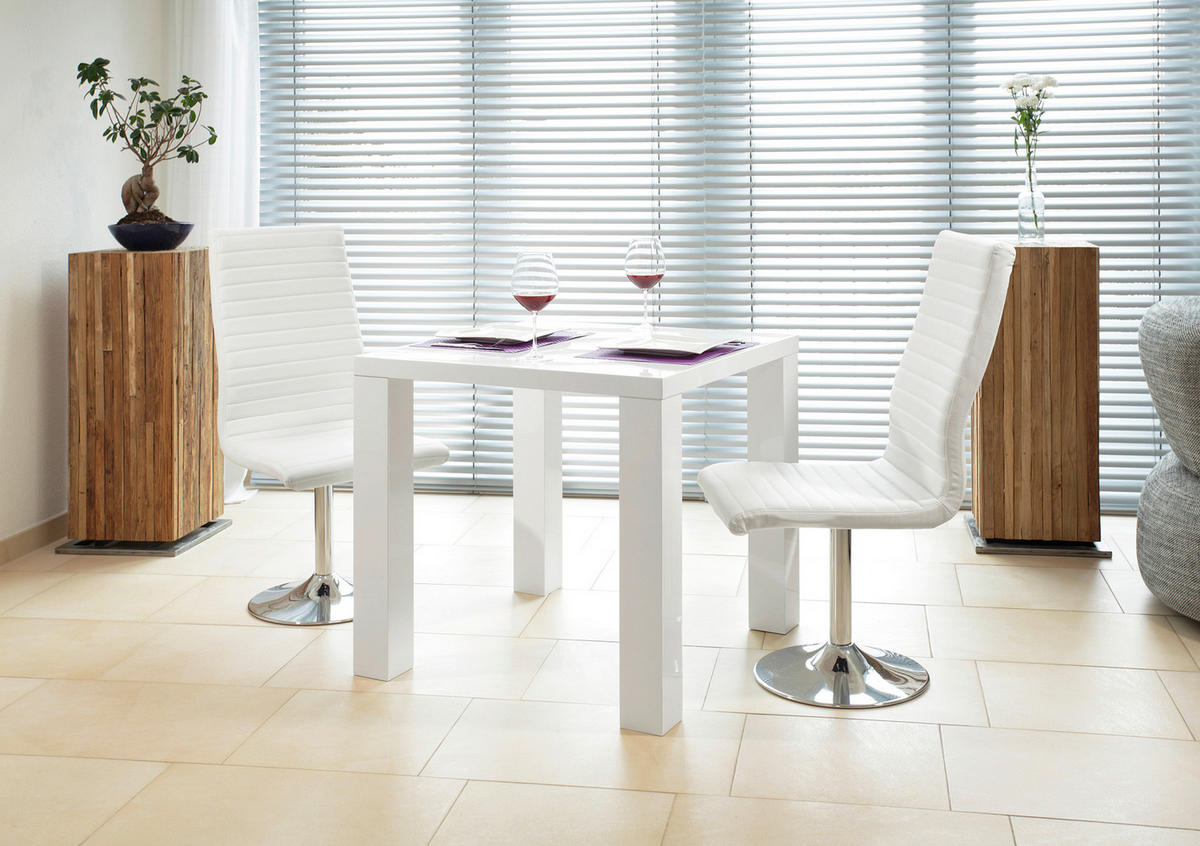 ESSTISCH in Holzwerkstoff 80/80/76 cm   - Weiß Hochglanz, MODERN, Holzwerkstoff (80/80/76cm) - Livetastic