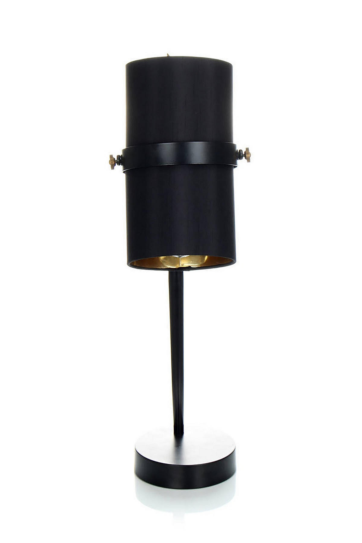 STOLNÁ LAMPA, E27, 25/29/69 cm - čierna, Trend, kov/textil (25/29/69cm) - P & B