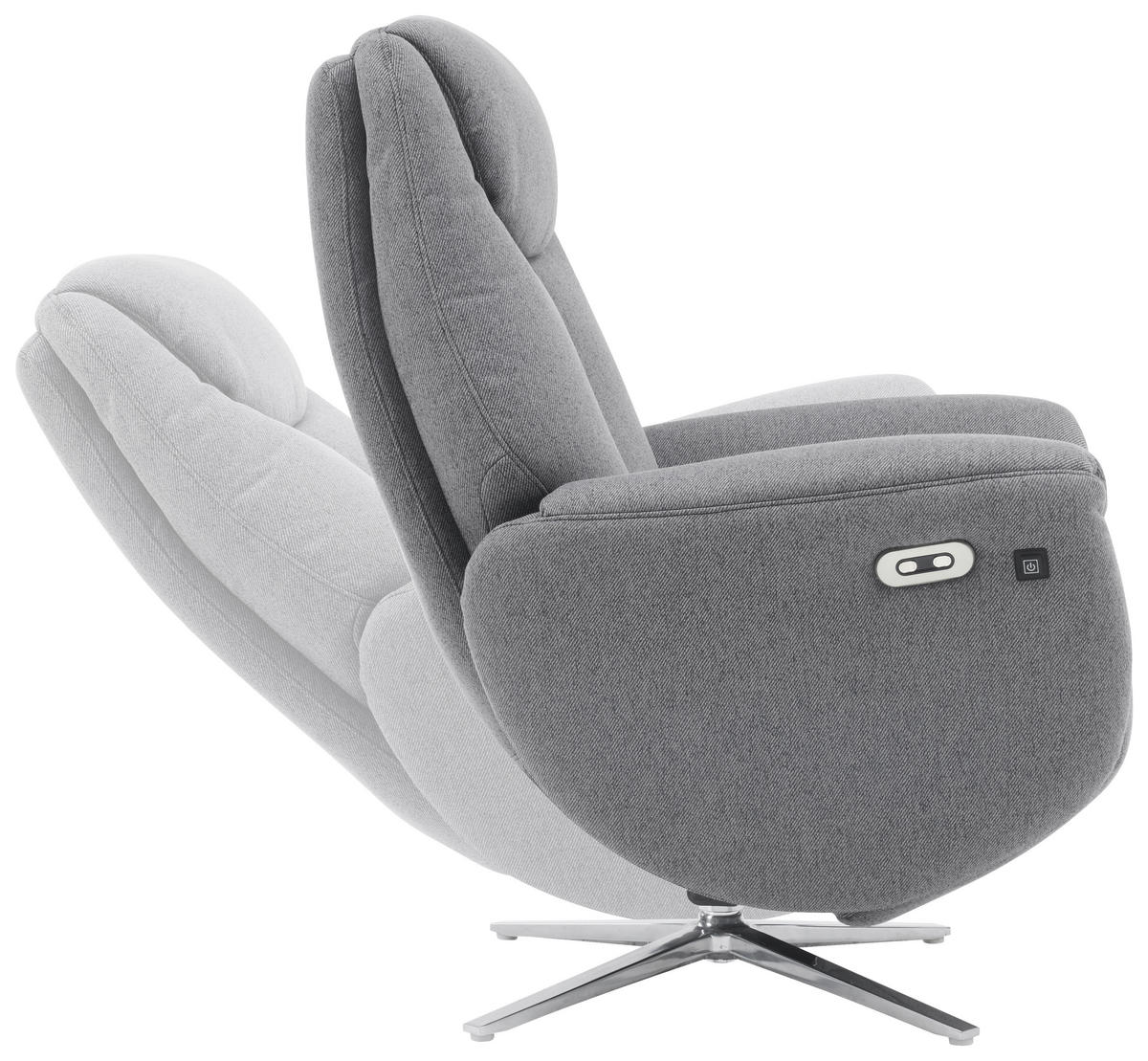 MASSAGESESSEL in Webstoff Grau  - Chromfarben/Grau, Design, Textil/Metall (79/110/85cm) - Livetastic