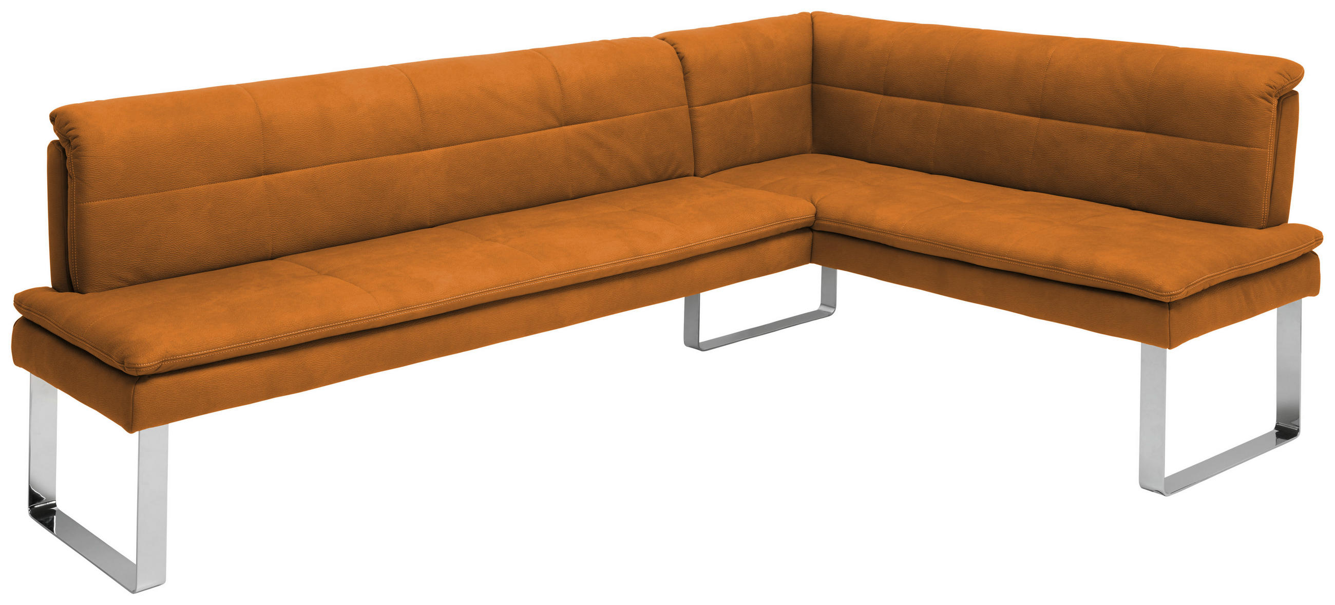 ECKBANK 213/154 cm  in Gelb, Chromfarben  - Chromfarben/Gelb, Design, Textil/Metall (213/154cm) - Novel