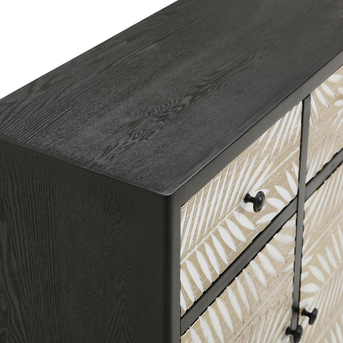 KOMMODE  in 80/85/35 cm  - Schwarz/Naturfarben, KONVENTIONELL, Holz/Holzwerkstoff (80/85/35cm) - Livetastic