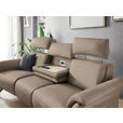 TRAPEZSOFA in Mikrofaser Taupe  - Taupe/Schwarz, KONVENTIONELL, Textil/Metall (221/103/95cm) - Dieter Knoll