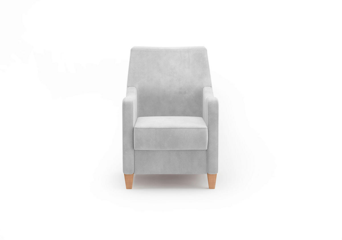 SESSEL in Flachgewebe Silberfarben  - Eichefarben/Silberfarben, KONVENTIONELL, Holz/Textil (70/93/75cm) - Sit & More