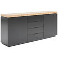 SIDEBOARD 180/80/40 cm  - Schwarz/Eiche Artisan, KONVENTIONELL, Holzwerkstoff/Metall (180/80/40cm) - Xora