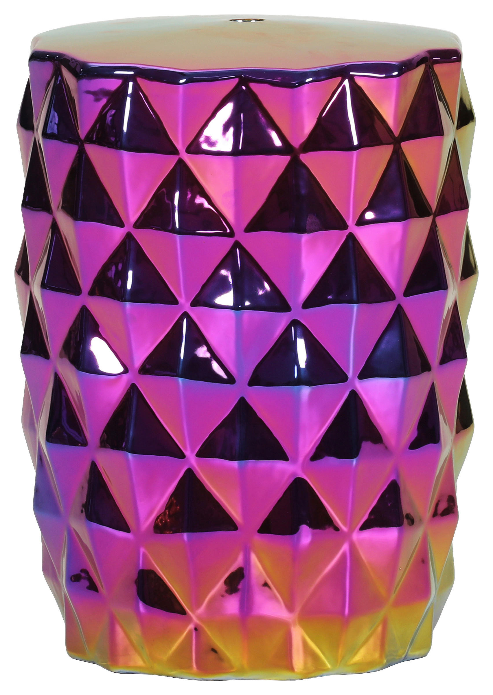 BEISTELLTISCH 32/32/45 cm Gelb, Lila, Pink  - Pink/Gelb, Design, Keramik (32/32/45cm) - Landscape